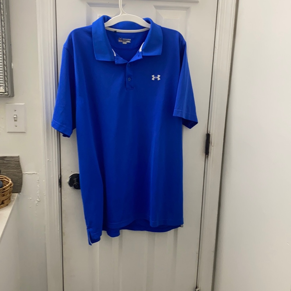 Under armor blue shirt sleeve polo 2xl